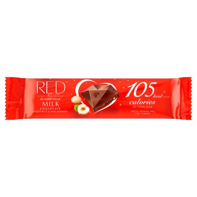 Red Delight, czekolada mleczna z orzechami, 26 g (baton)