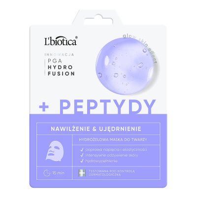 L'biotica PGA Hydro Fusion, hydrożelowa maska do twarzy z peptydami, 1 sztuka