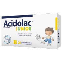 Acidolac Junior misio-tabletki o smaku białej czekolady 20 sztuk
