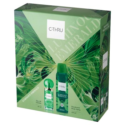 C-THRU Zestaw prezentowy Luminous Emerald (Dezodorant spray 150ml+woda toaletowa 30ml)