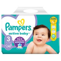 Pampers Active Baby, pieluszki jednorazowe, rozmiar 3, waga 6-10kg, 90 sztuk