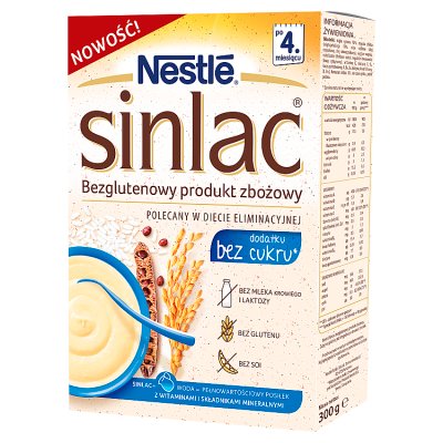 Nestle Sinlac,bezglutenowy prod.zbożowy, b/dod.cukru, 300 g