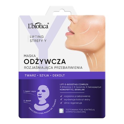 L'biotica Lifting Strefy Y, Odżywcza maska do twarzy rozjaśniająca przebarwienia, 1 sztuka