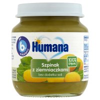 Humana 100% Organic, Szpinak z ziemniaczkami, 125 g