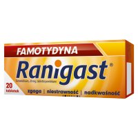 Famotydyna Ranigast 20 mg, 20 tabletek powlekanych