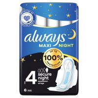Podpaski Always Maxi Secure Night  (rozmiar 4)   6 sztuk