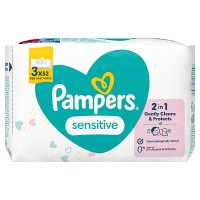 Pampers Sensitive, chusteczki nawilżane dla niemowląt, 3 x  52 sztuki