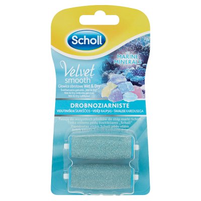 Scholl Velvet Smooth Wet&Dry wymienne głowice obrotowe drobnoziarniste z minerałami morskimi, 2 sztuki