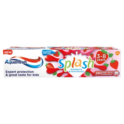 Aquafresh Pasta do zębów dla dzieci Splash 3-8 lat truskawkowo-miętowy smak  50ml