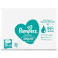 Pampers Harmonie Aqua chusteczki nawilżane 15 x 48 sztuk (0% plastic)