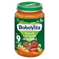 Bobovita, kluseczki z warzywami i wołowiną, po 9 miesiącu, 190g