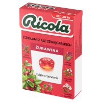 RICOLA Żurawina cukierki ziołowe bez cukru 27,5 g