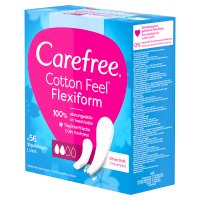 Carefree Cotton Flexiform Wkładki higieniczne Unscented-bezzapachowe 1op.-56szt