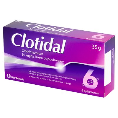 Clotidal (Clotrimazolum) 10 mg/g krem dopochwowy, 35 g