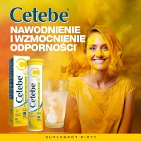 Cetebe, Witamina C 1000 + acerola + B-complex, smak cytrynowy, 20 tabletek musujących