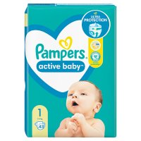 Pampers Active Baby, pieluszki jednorazowe, rozmiar 1, waga 2-5kg, 43 sztuki