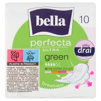 Bella Perfecta Ultra Green, podpaski ze skrzydełkami, 10 sztuk