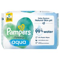 Pampers Harmonie Aqua chusteczki nawilżane 3 x 48 sztuk (0% plastic)