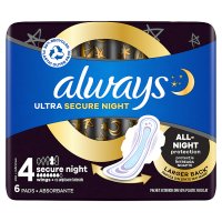 Podpaski Always Ultra Secure Night (rozmiar 4)  6 sztuk