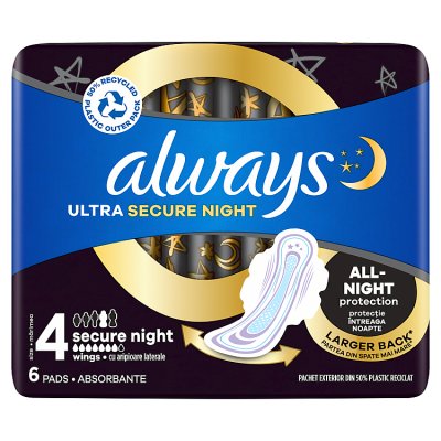 Podpaski Always Ultra Secure Night (rozmiar 4)  6 sztuk