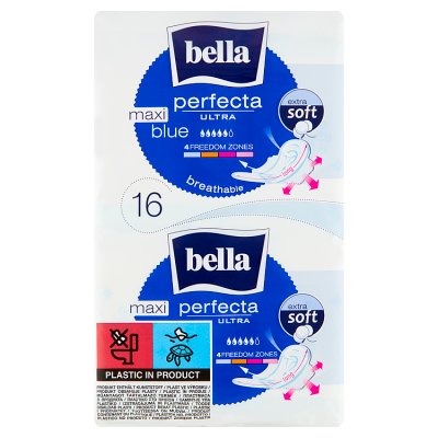 Bella Perfecta Ultra Maxi Blue, podpaski ze skrzydełkami, 16 sztuk