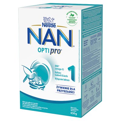 Nestle Nan Optipro 1 mleko początkowe, dla niemowląt od urodzenia, 650g