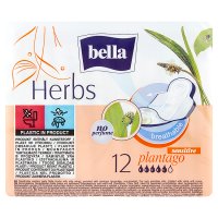 Bella Herbs, podpaski ze skrzydełkami, z babką lancetowatą, 12 sztuk