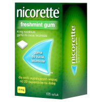 Nicorette Freshmint bez cukru 4 mg, 105 sztuk