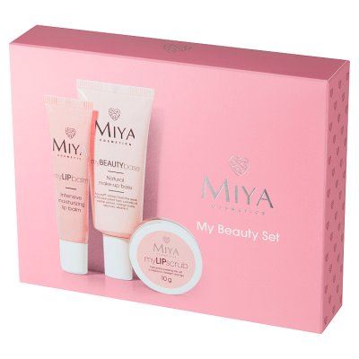 Miya Cosmetics My Beauty Set zestaw - peeling do ust + balsam  do ust +  baza pod makijaż