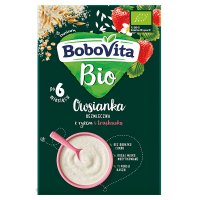 BoboVita Bio, kaszka bezmleczna owsianka z ryżem i truskawką, po 6 miesiącu życia, 200g