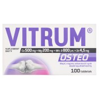 Vitrum Osteo, wapń + magnez + witamina D + cynk, 100 tabletek