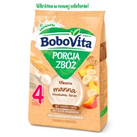 Bobovita PORCJA ZBÓŻ kaszka mleczna manna bananowo-brzoskwiniowa po 6 miesiącu 210 g