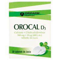 Orocal D3 (smak miętowy), 30 tabletek