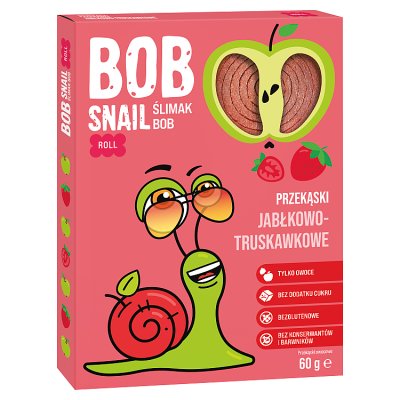 Bob Snail, przekąska jabłkowo-truskawkowa bez dodatku cukru, 60 g