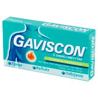 Gaviscon (smak mięty) 16 tabletek do rozgryzania i żucia