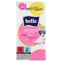 Bella Perfecta Ultra Rose, podpaski ze skrzydełkami, 32 sztuki