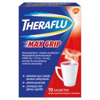 Theraflu Max Grip (smak owoców leśnych i mentolu) 10 saszetek