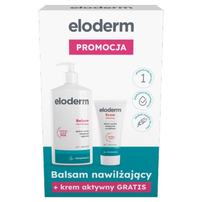 Eloderm zestaw, balsam nawilżający 400 ml, krem aktywny 75 ml