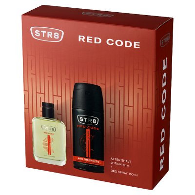 STR 8 Red Code Zestaw prezentowy (dezodorant spray 150ml+płyn po goleniu 50ml)