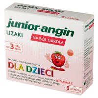 Junior-angin lizaki na ból gardła (smak truskawkowy) 8 szt.