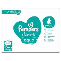 Pampers Harmonie Aqua chusteczki nawilżane 15 x 48 sztuk (0% plastic)
