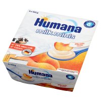 Humana Milk Minis, deserek jogurtowy o smaku brzoskwiniowym, po 6 miesiącu życia, 4x100g