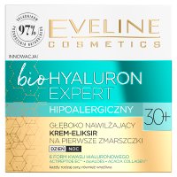 Eveline Bio Hyaluron Expert 30+ Głeboko nawilżający Krem-eliksir na pierwsze zmarszczki na dzień i noc  50ml