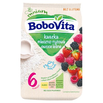 BoboVita  kaszka mleczno-ryżowa owoce leśne, po 6 miesiącu życia, 230g