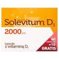 Solevitum D3 2000 j.m. , 60 kapsułek + 15 kapsułek Gratis