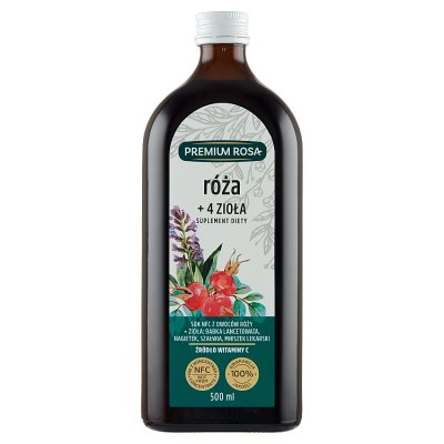 PREMIUM ROSA SOK DZIKA RÓŻA+ 4 ZIOŁA 500 ml