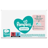 Pampers chusteczki nawilżane Sensitive 12 x 52 szt (12-pack)