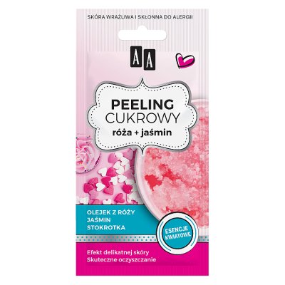 AA Sugar Scrub Peeling cukrowy glicerynowy Róża + Jaśmin  8ml