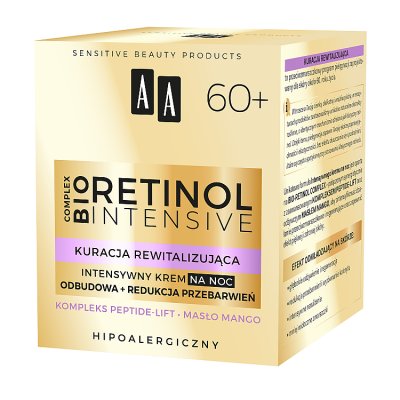 AA Retinol Intensive 60+ Intensywny Krem na noc - redukcja przebarwień + odbudowa 50ml